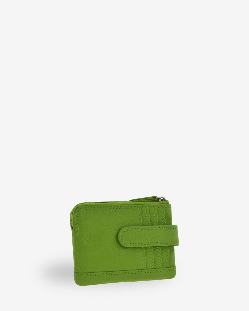 Monedero tarjetero 8036 en color matcha green, vista tres cuartos frontal.