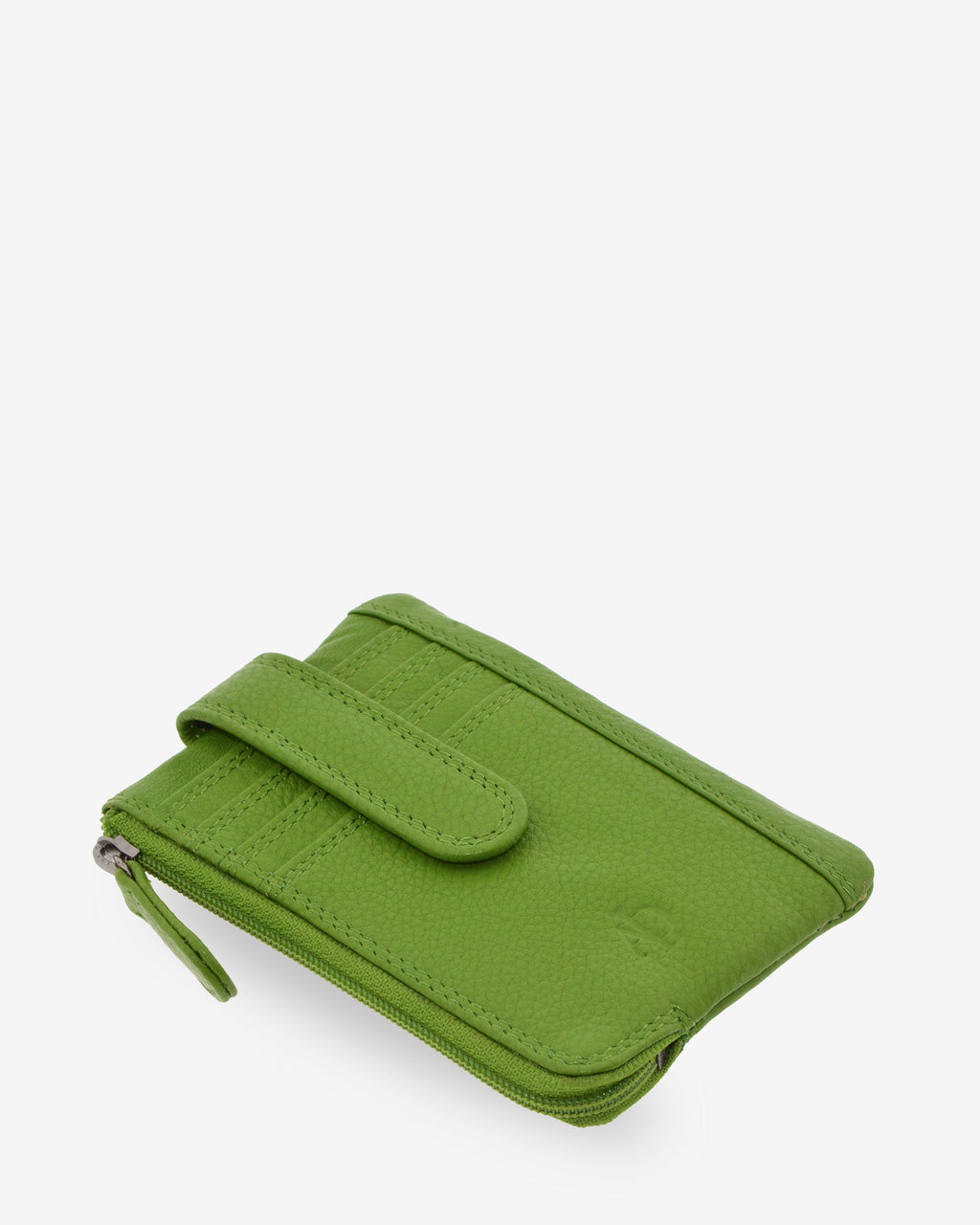 Monedero tarjetero 8036 en color matcha green, vista tres cuartos superior.