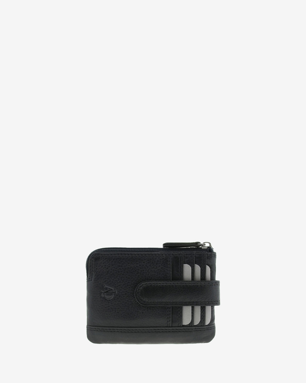 Monedero tarjetero 8036 en color negro, vista frontal.