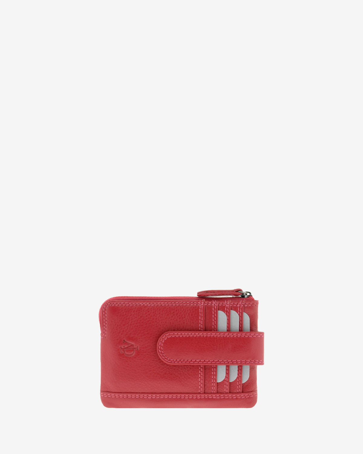 Monedero tarjetero 8036 en color rojo, vista frontal.