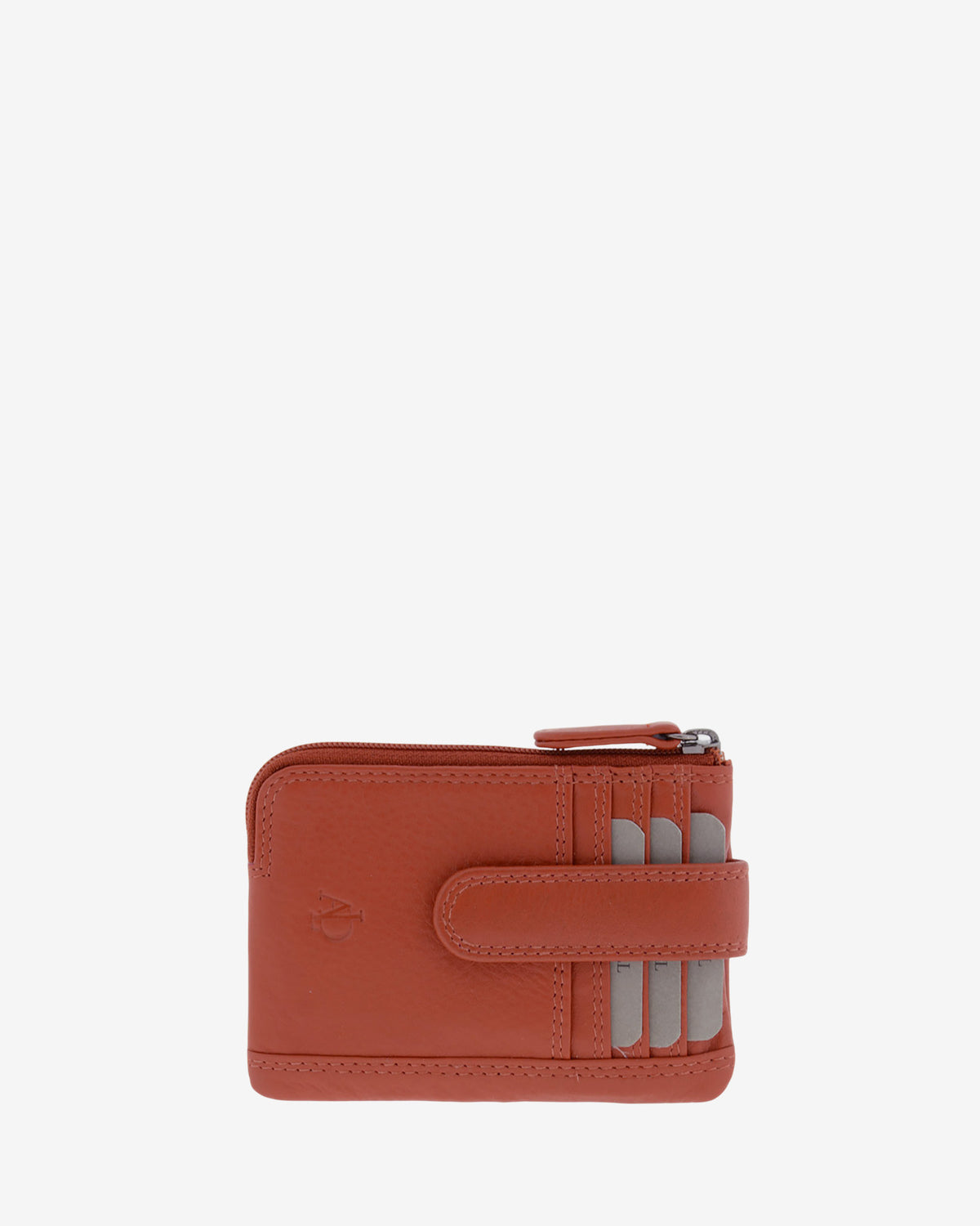 Monedero tarjetero 8036 en color teja, vista frontal.
