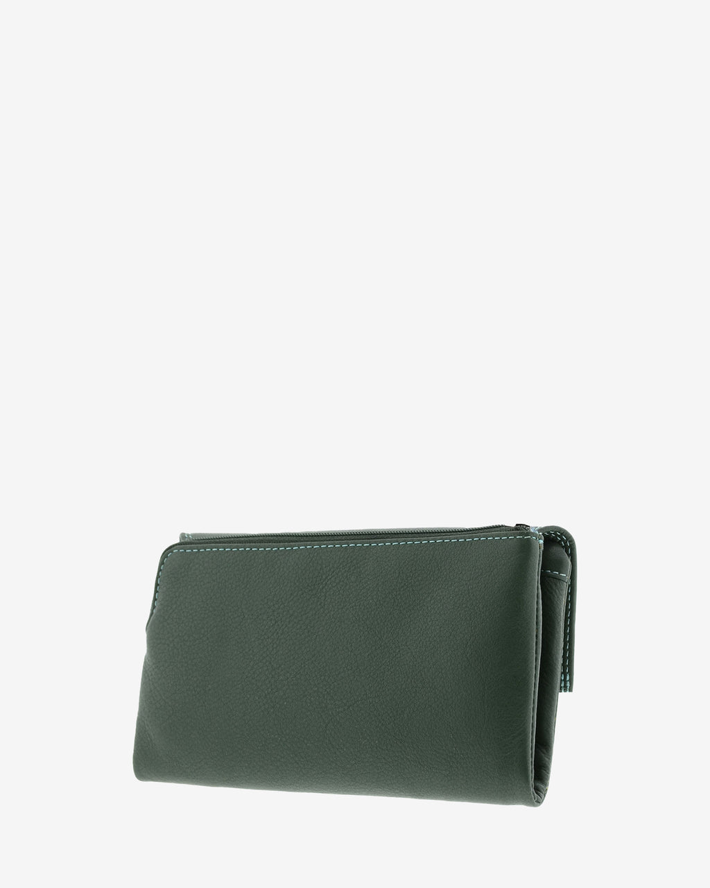 Cartera grande 4163 en color verde, vista tres cuartos posterior