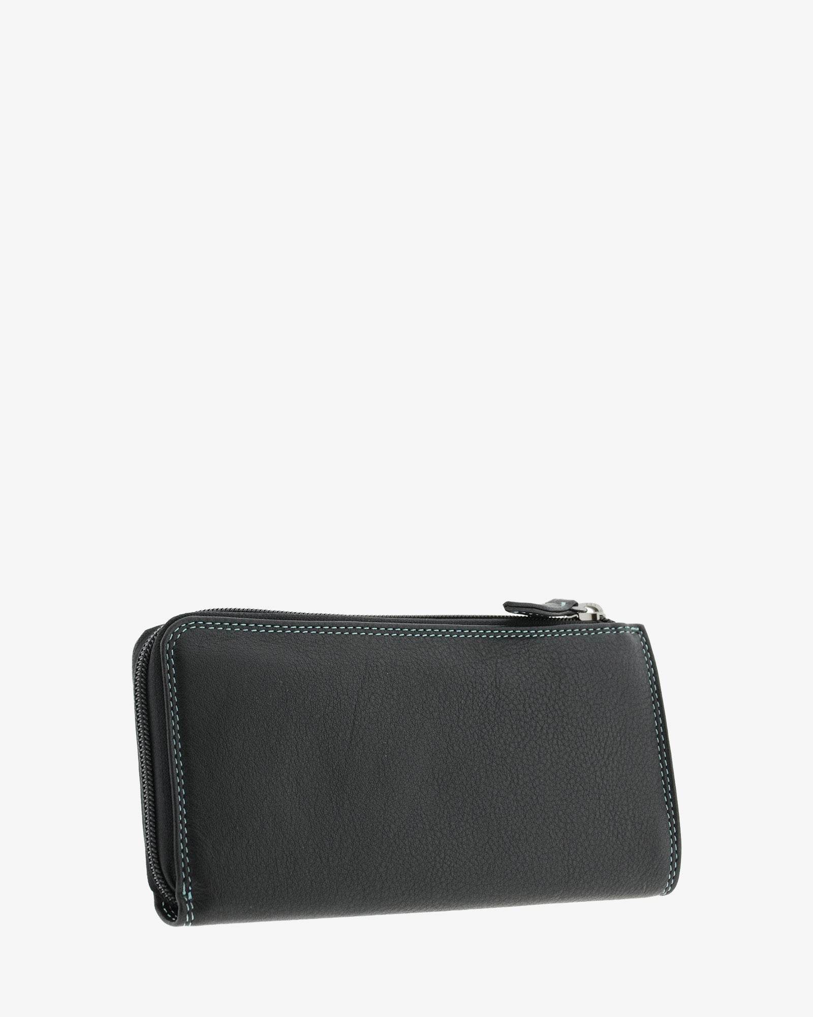 Cartera grande de mujer Adapell 4166 en color negro, vista tres cuartos posterior izquierda