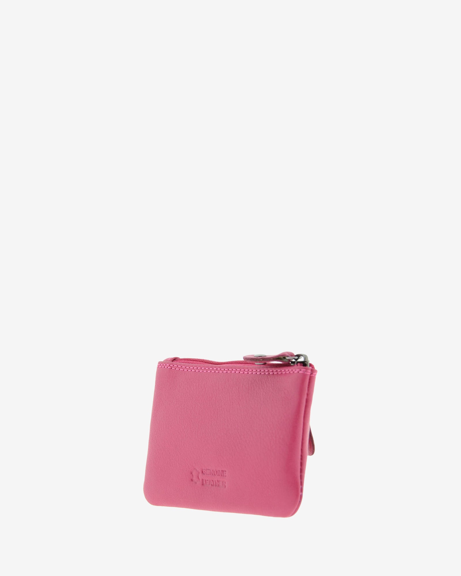 Monedero pequeño 8010 en color magenta, vista tres cuartos posterior.