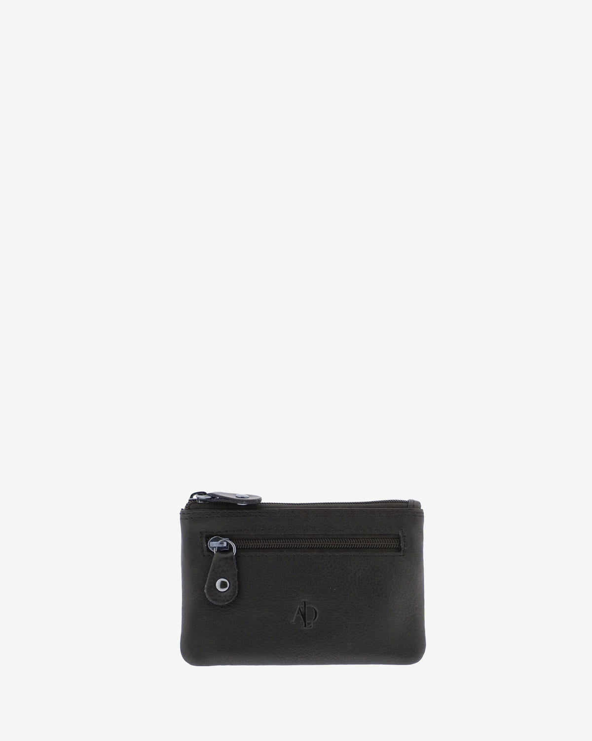 Monedero pequeño 8010 en color marrón, vista frontal con bolsillo exterior de cremallera.