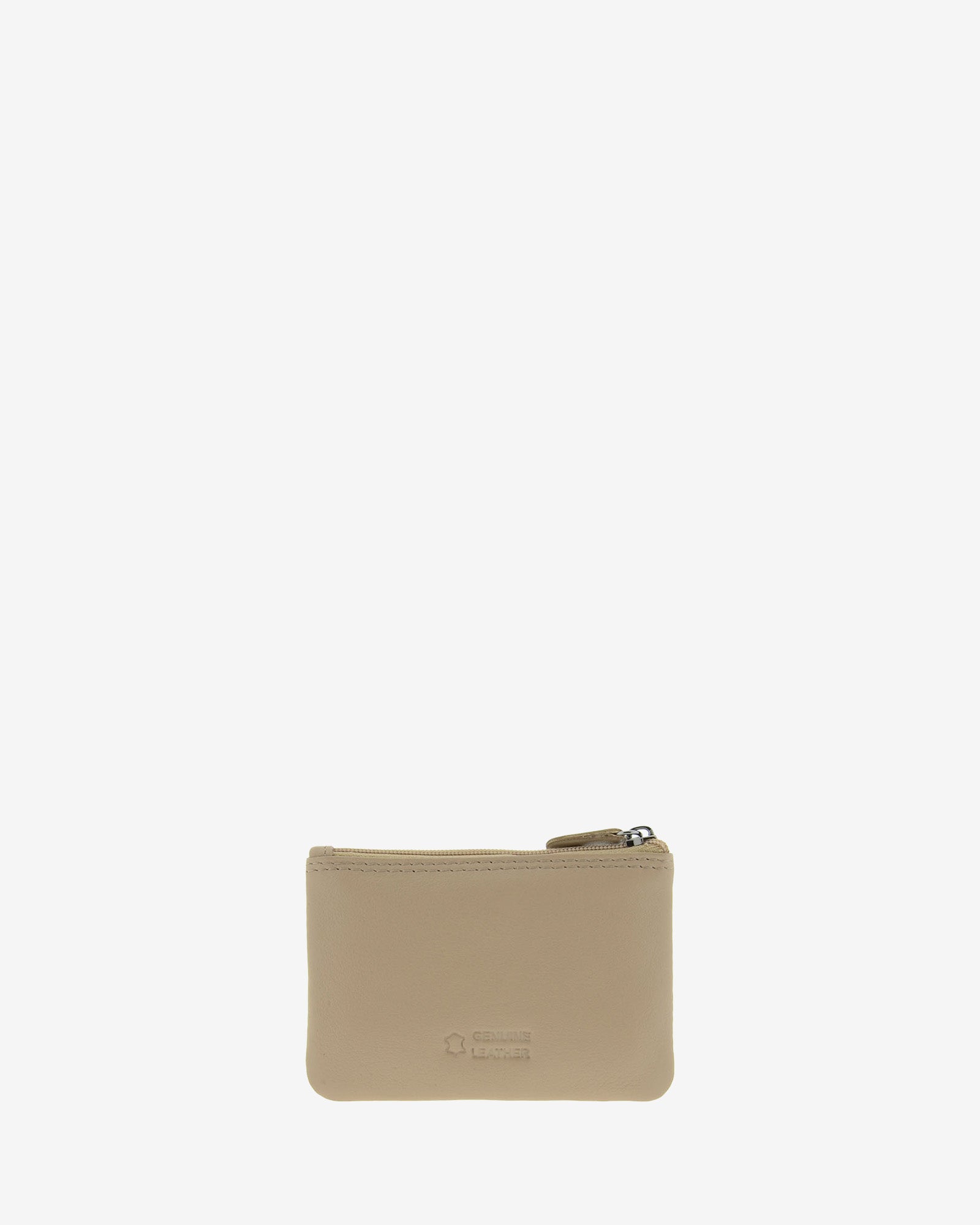 Monedero pequeño 8010 en color topo, vista posterior.