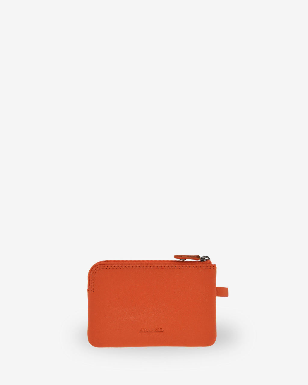 Monedero fino 8011 en color mandarina, vista posterior.