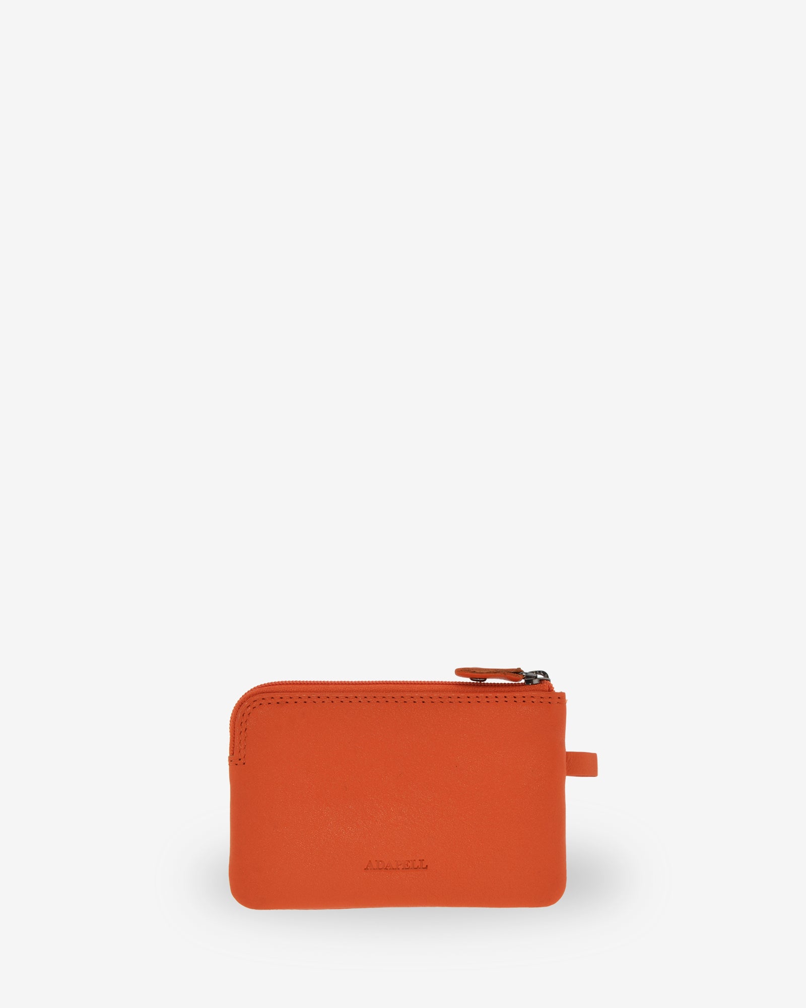Monedero fino 8011 en color mandarina, vista posterior.