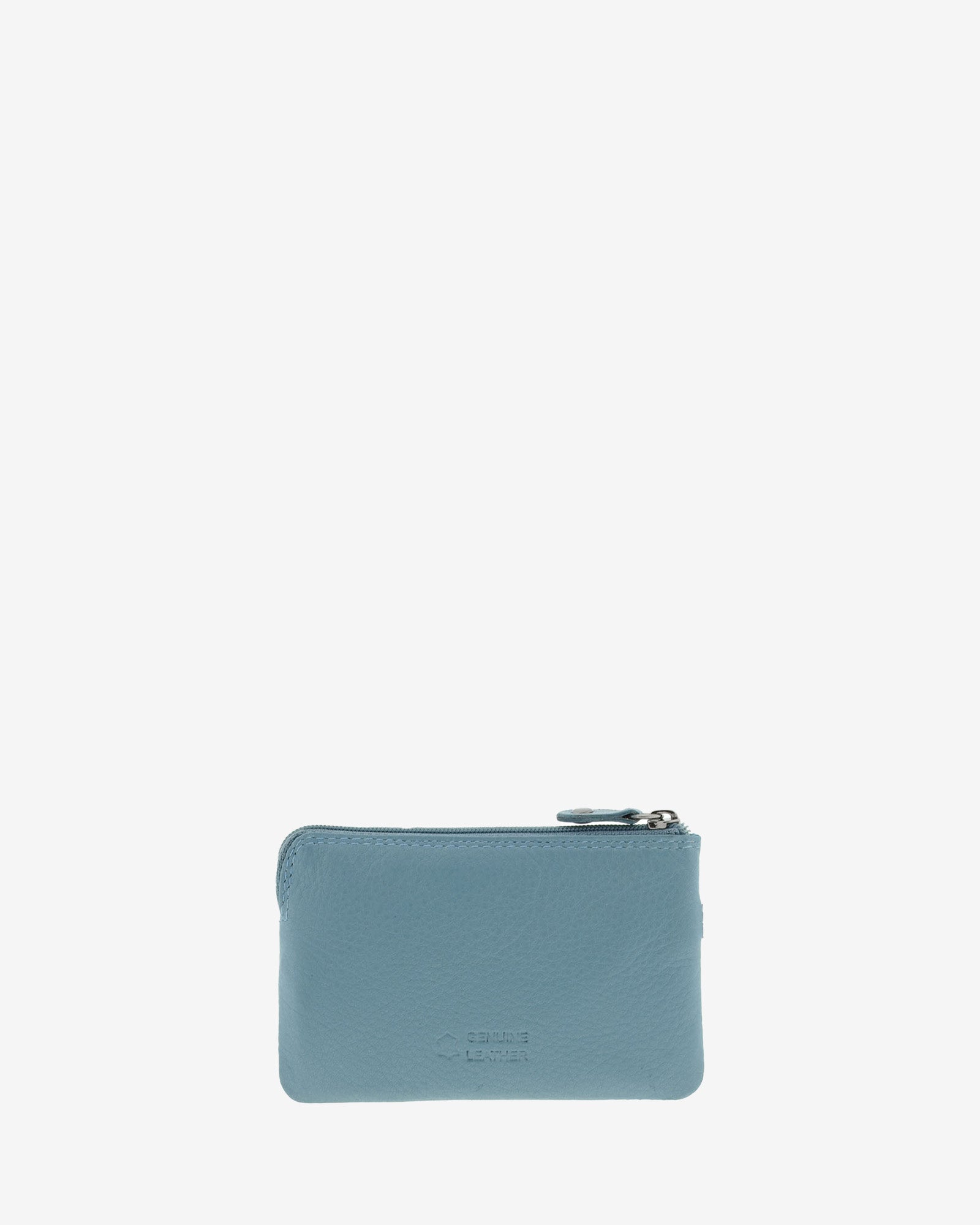 Monedero fino 8011 en color mar, vista posterior.