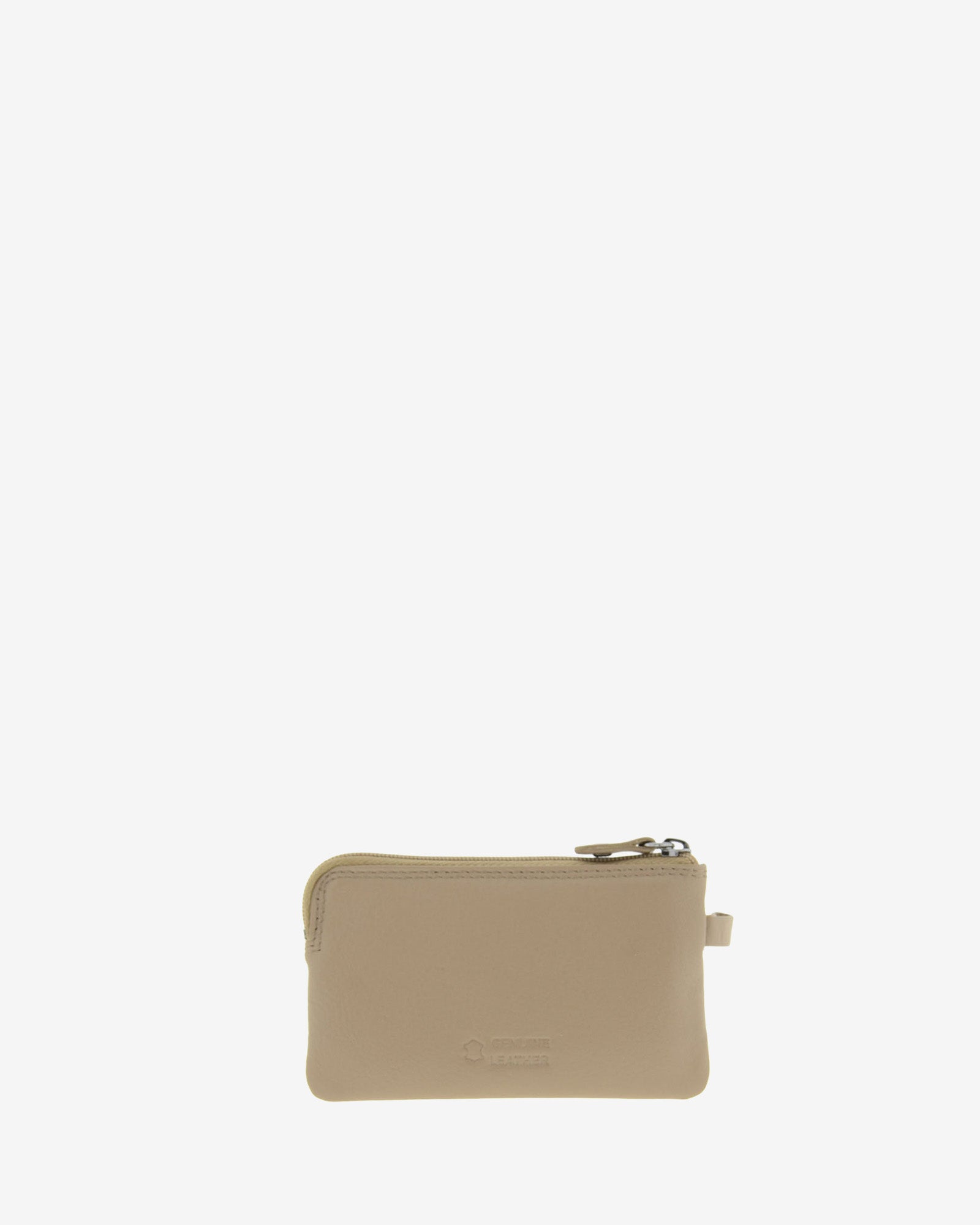 Monedero fino 8011 en color topo, vista posterior.