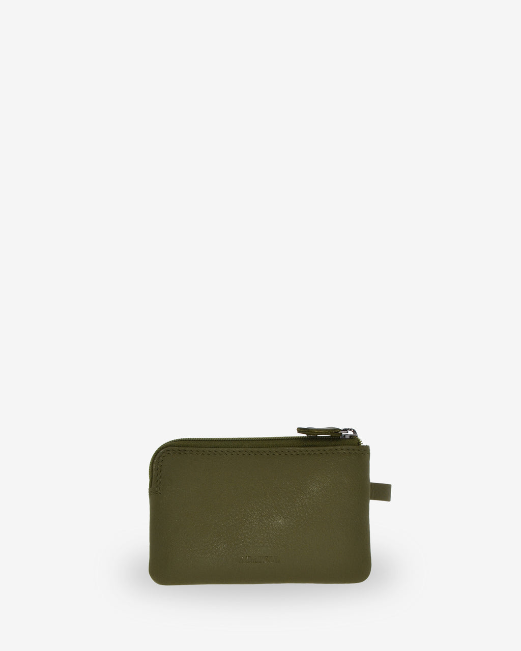 Monedero fino 8011 en color verde bosque, vista posterior.