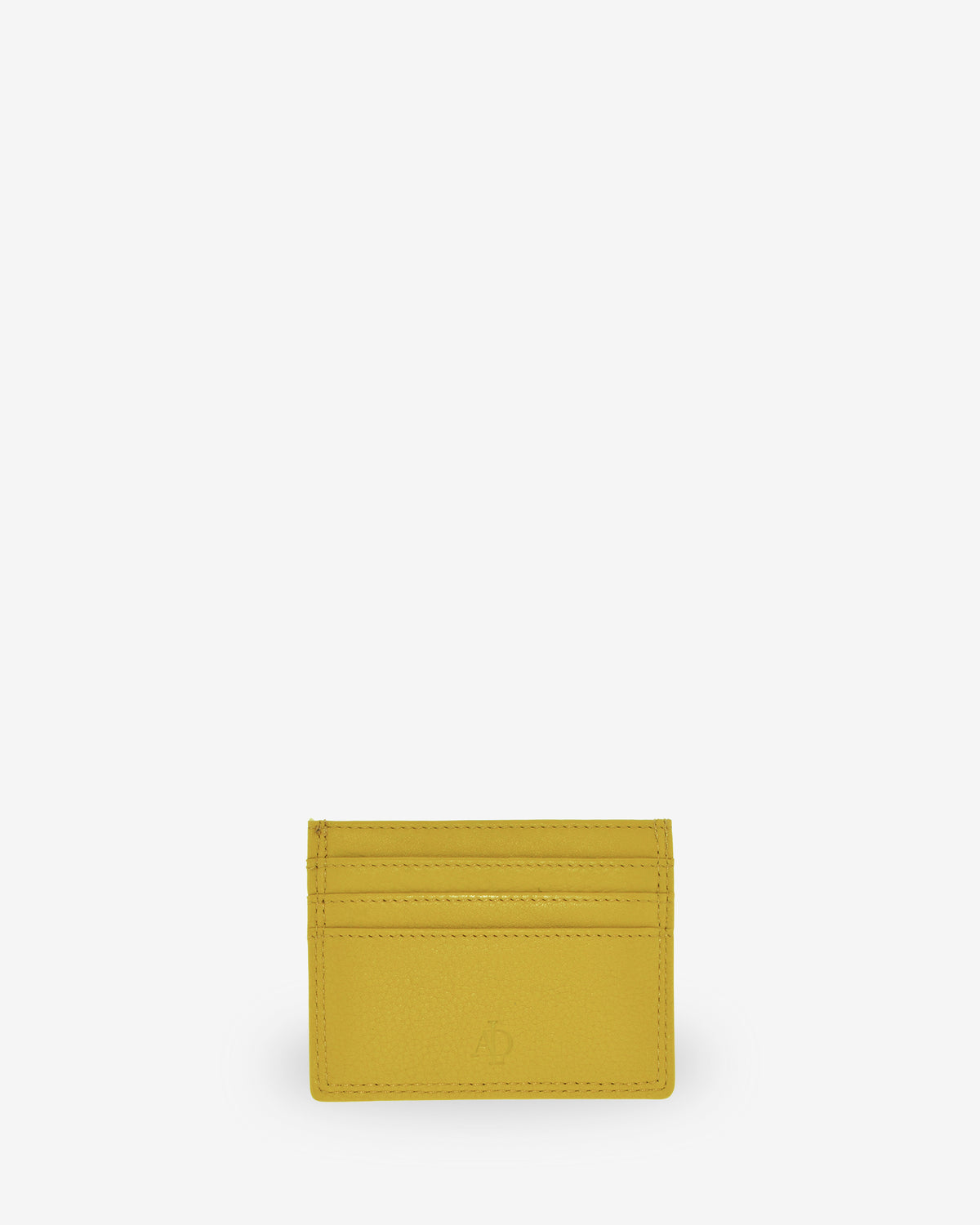 Tarjetero fino 8020 en color limón, vista frontal con tres ranuras para tarjetas
