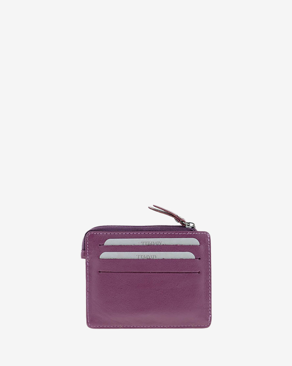 Tarjetero monedero 8035 en color lila, vista posterior con tres ranuras para tarjetas