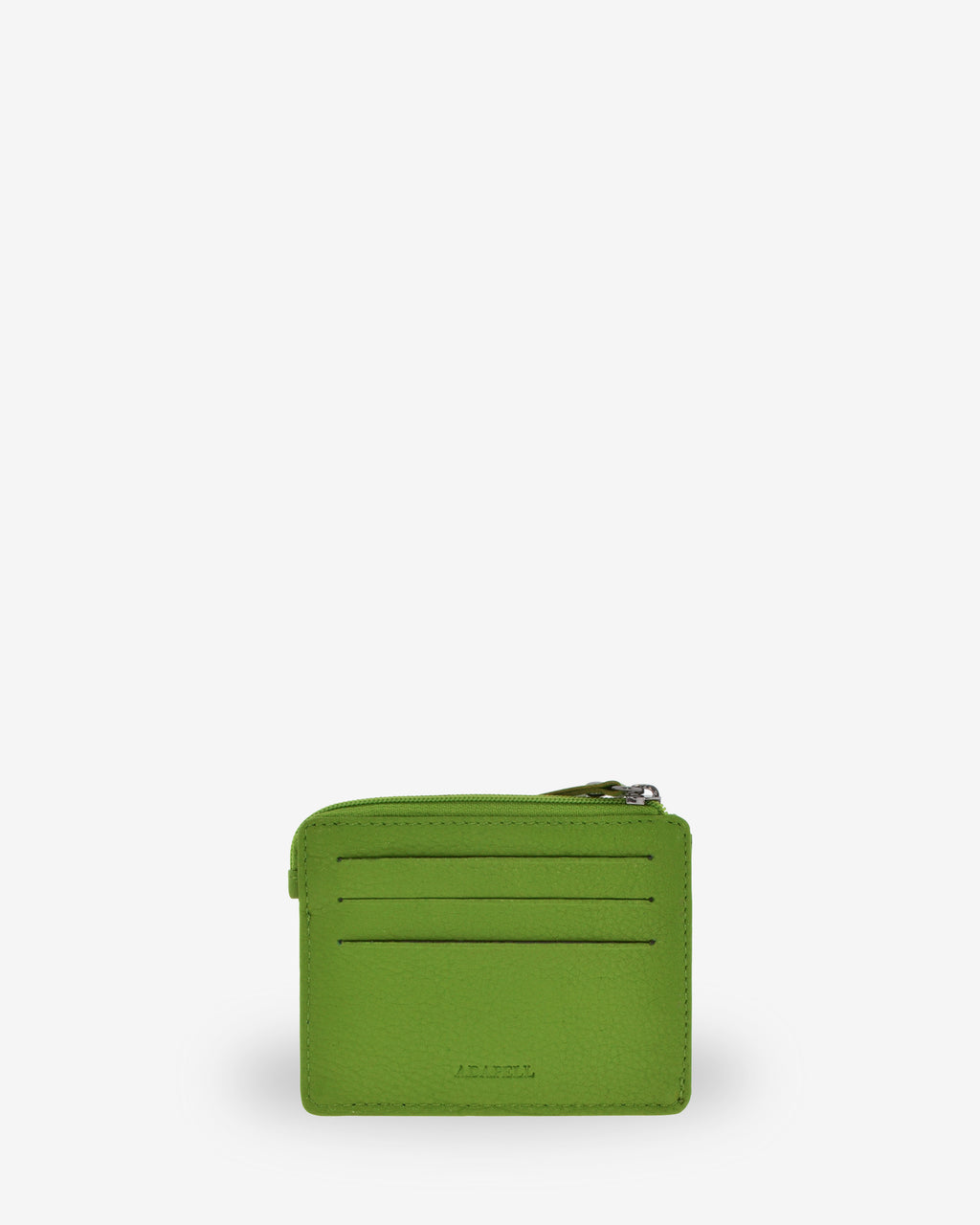Tarjetero monedero 8035 en color matcha, vista posterior con tres ranuras para tarjetas