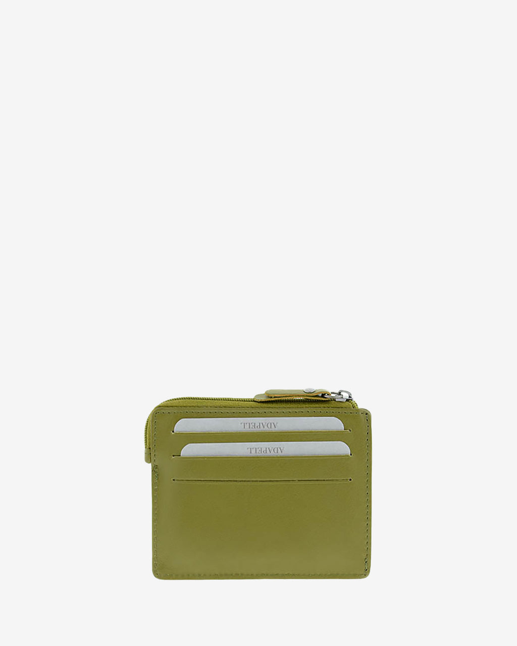 Tarjetero monedero 8035 en color oliva, vista posterior con tres ranuras para tarjetas