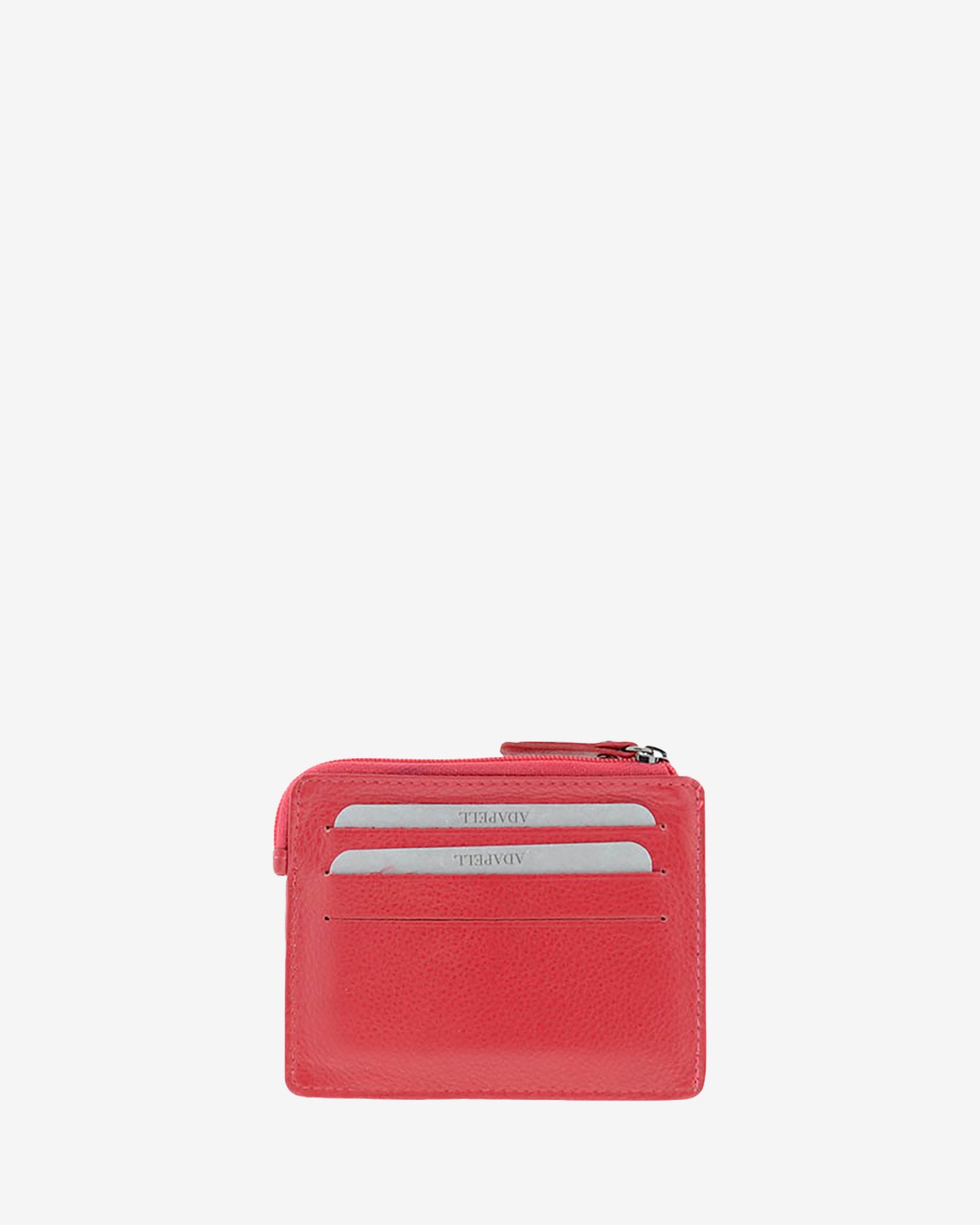 Tarjetero monedero 8035 en color rojo, vista posterior con tres ranuras para tarjetas