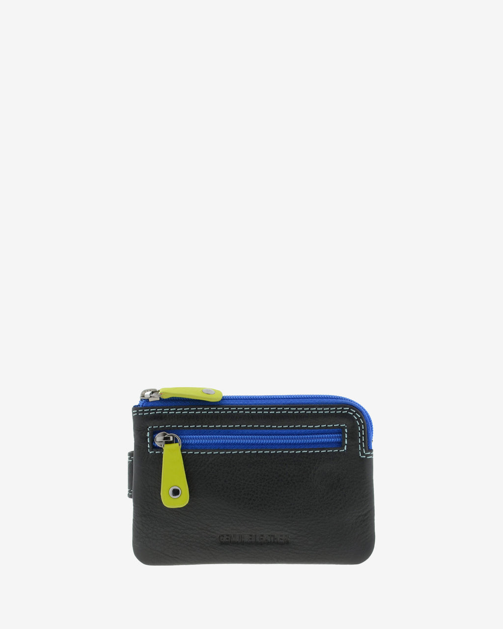 Monedero tarjetero combinado 8036-C en color Negro, vista posterior con bolsillo exterior de cremallera.