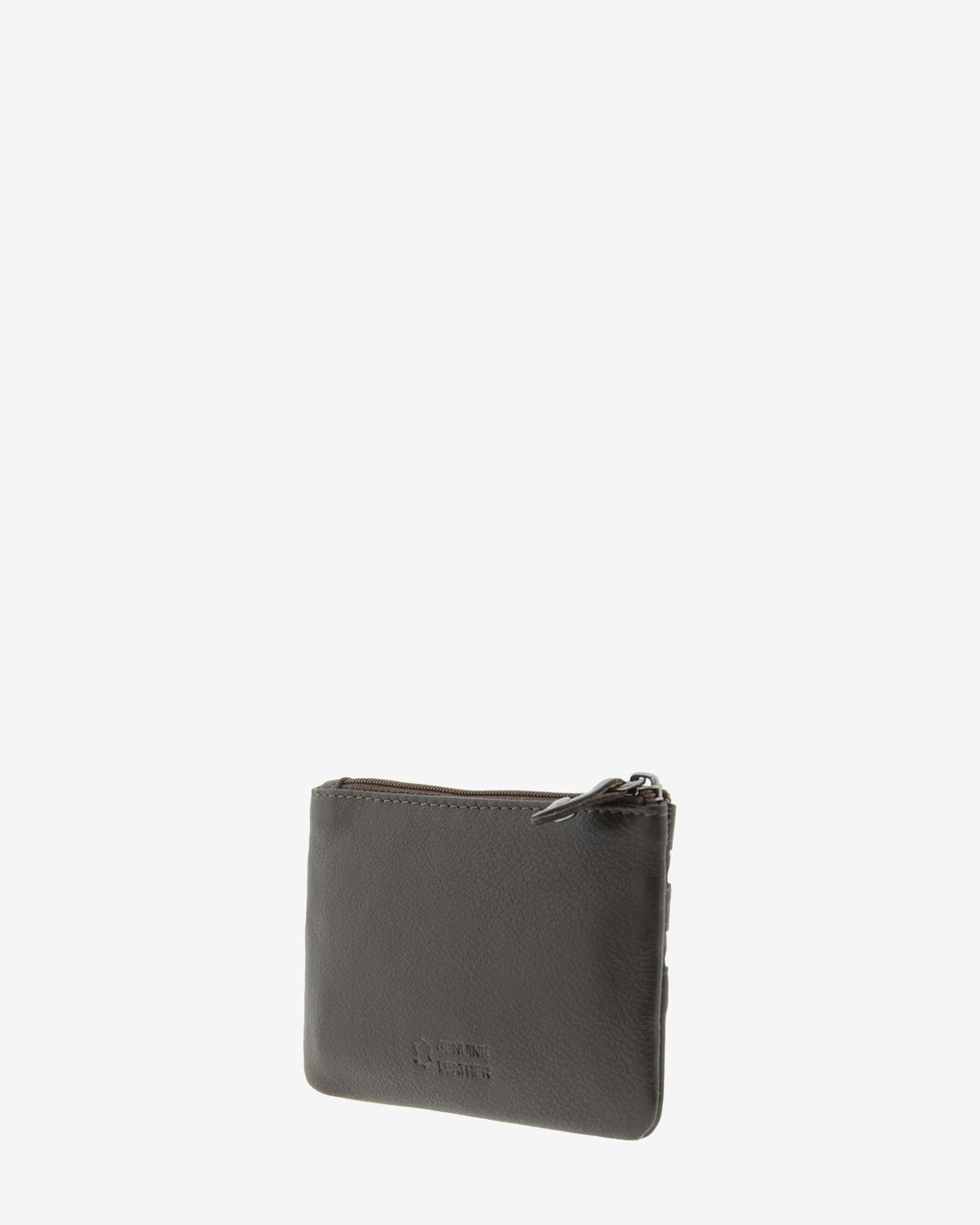 Monedero fino con triple cremallera 8072 en color marrón, vista posterior.