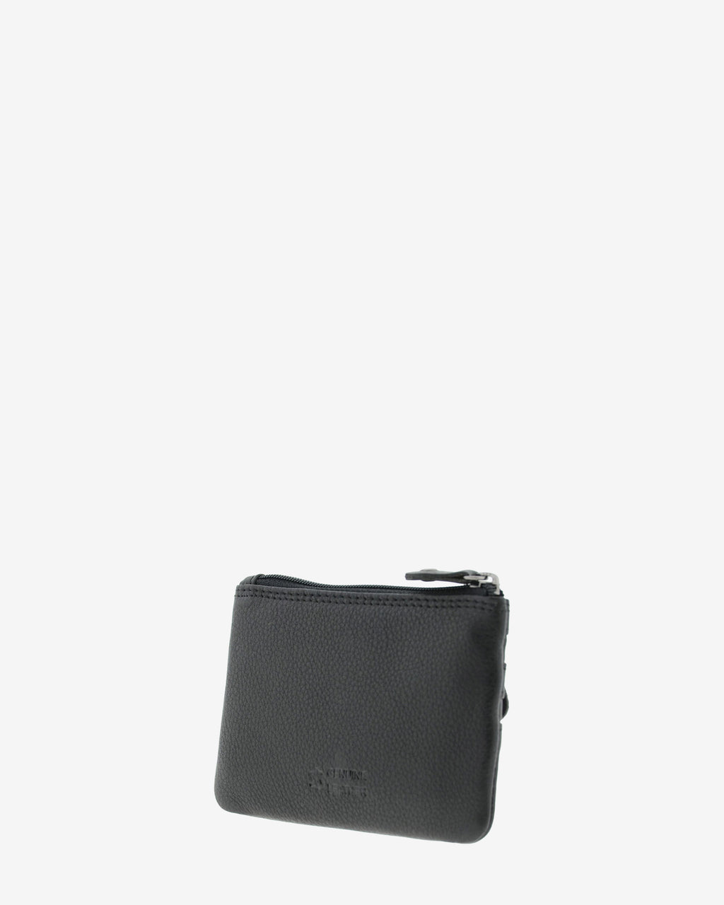 Monedero fino con triple cremallera 8072 en color negro, vista posterior.
