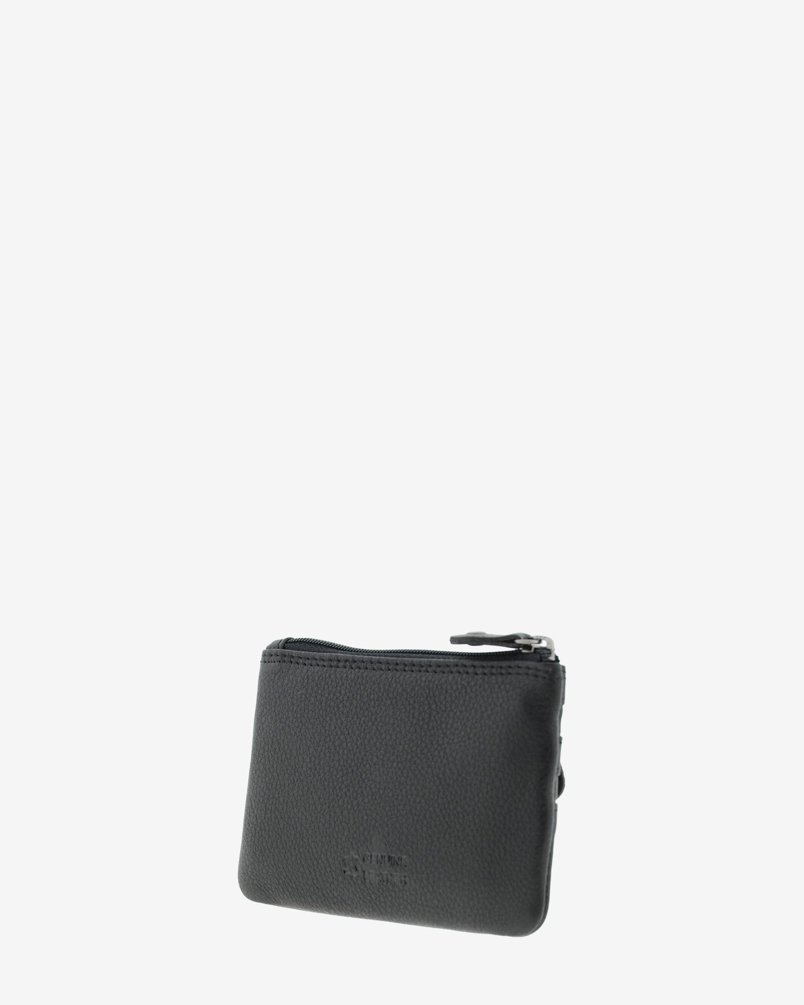 Monedero fino con triple cremallera 8072 en color negro, vista posterior.