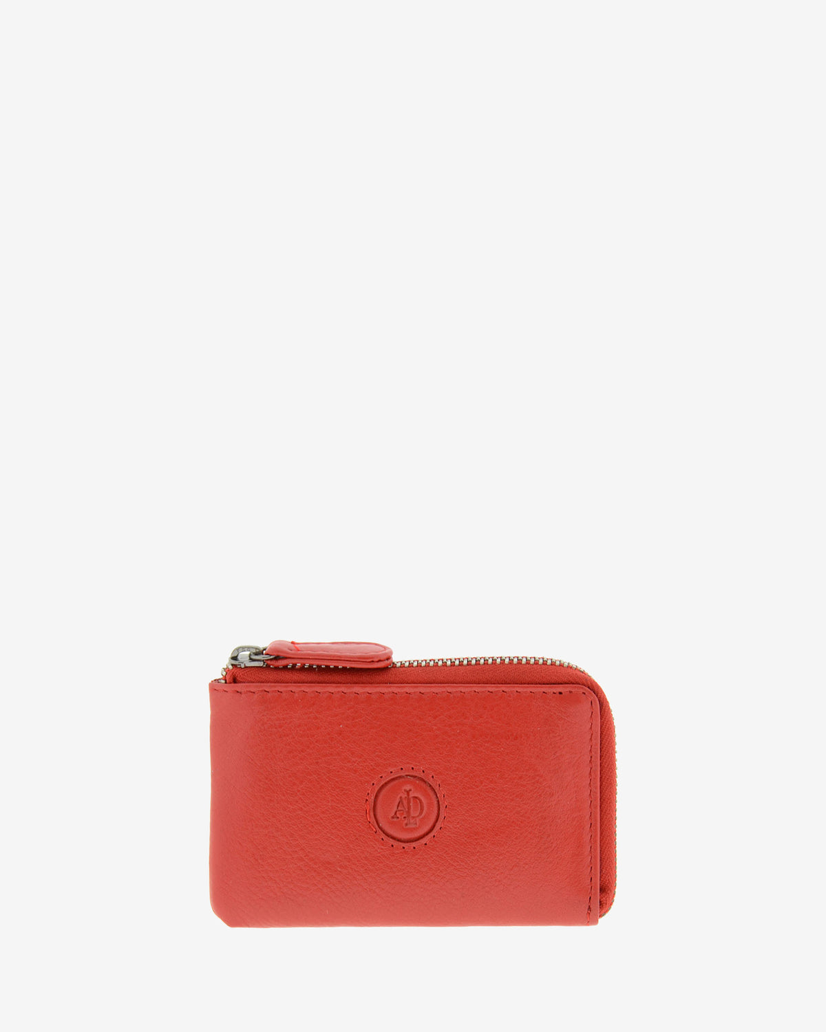 Monedero tarjetero fino 8076 en color rojo, vista frontal.