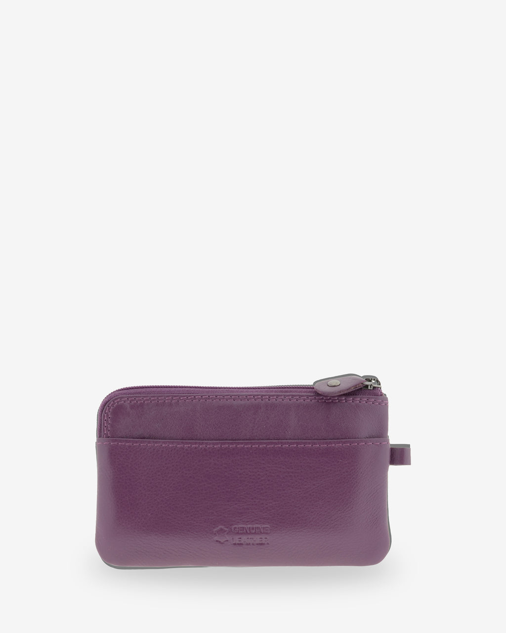 Monedero fino 8079 en color lila, vista posterior con ranura exterior