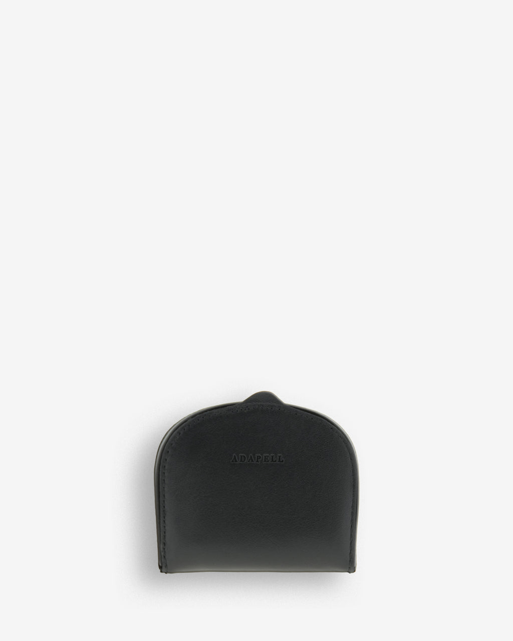 Monedero taco 8101 en color negro, vista frontal con logo Adapell grabado