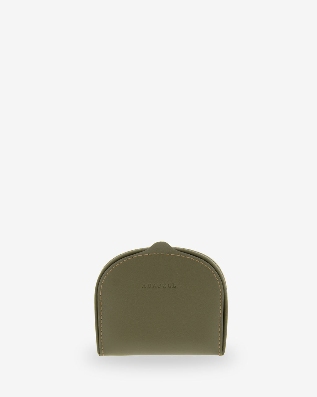 Monedero taco 8101 en color verde, vista frontal con logo Adapell grabado
