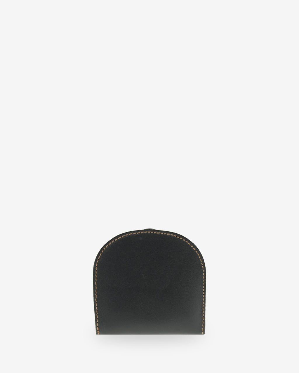 Monedero taco embutido 8102 en negro y cuero, vista posterior