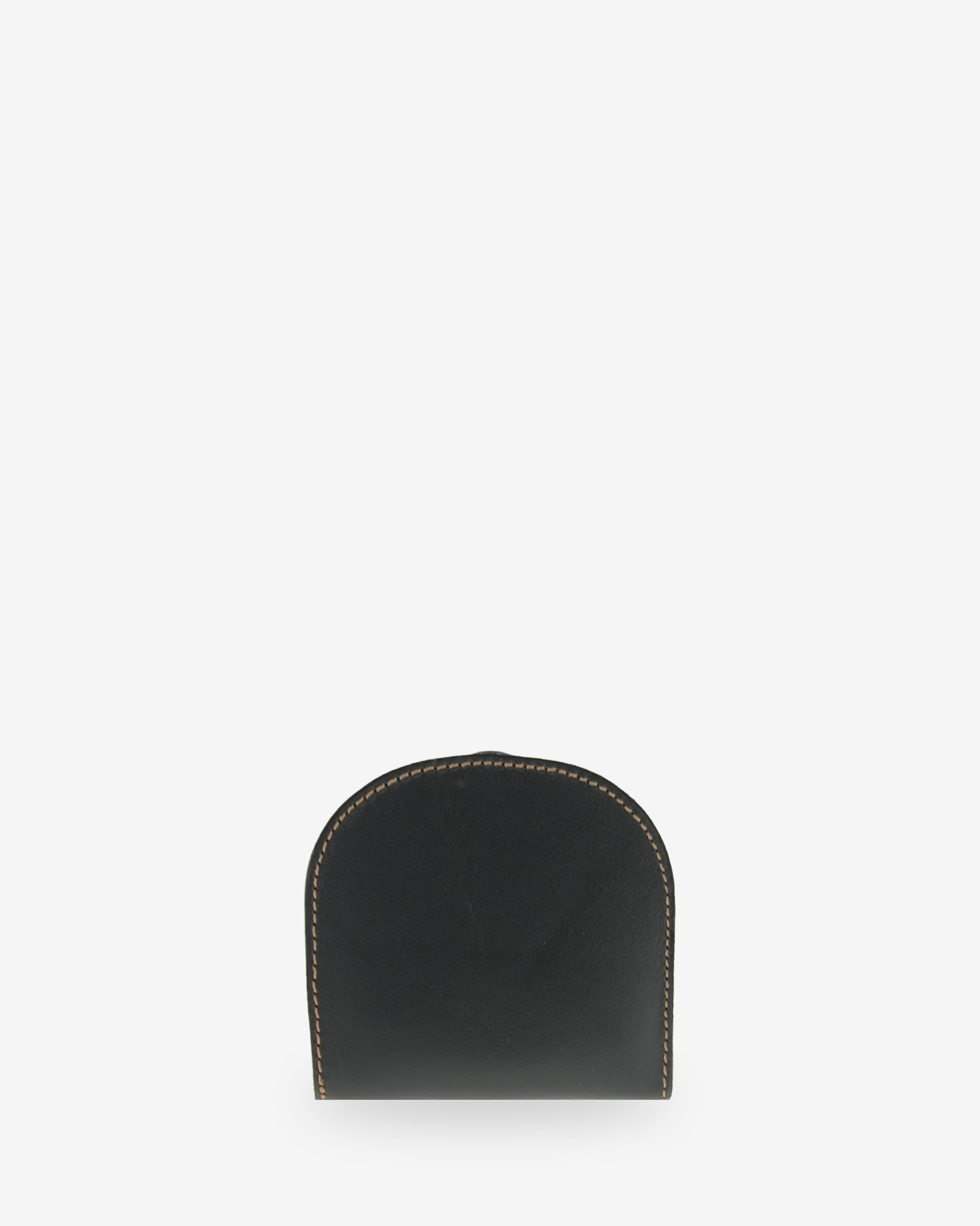 Monedero taco embutido 8102 en negro y cuero, vista posterior