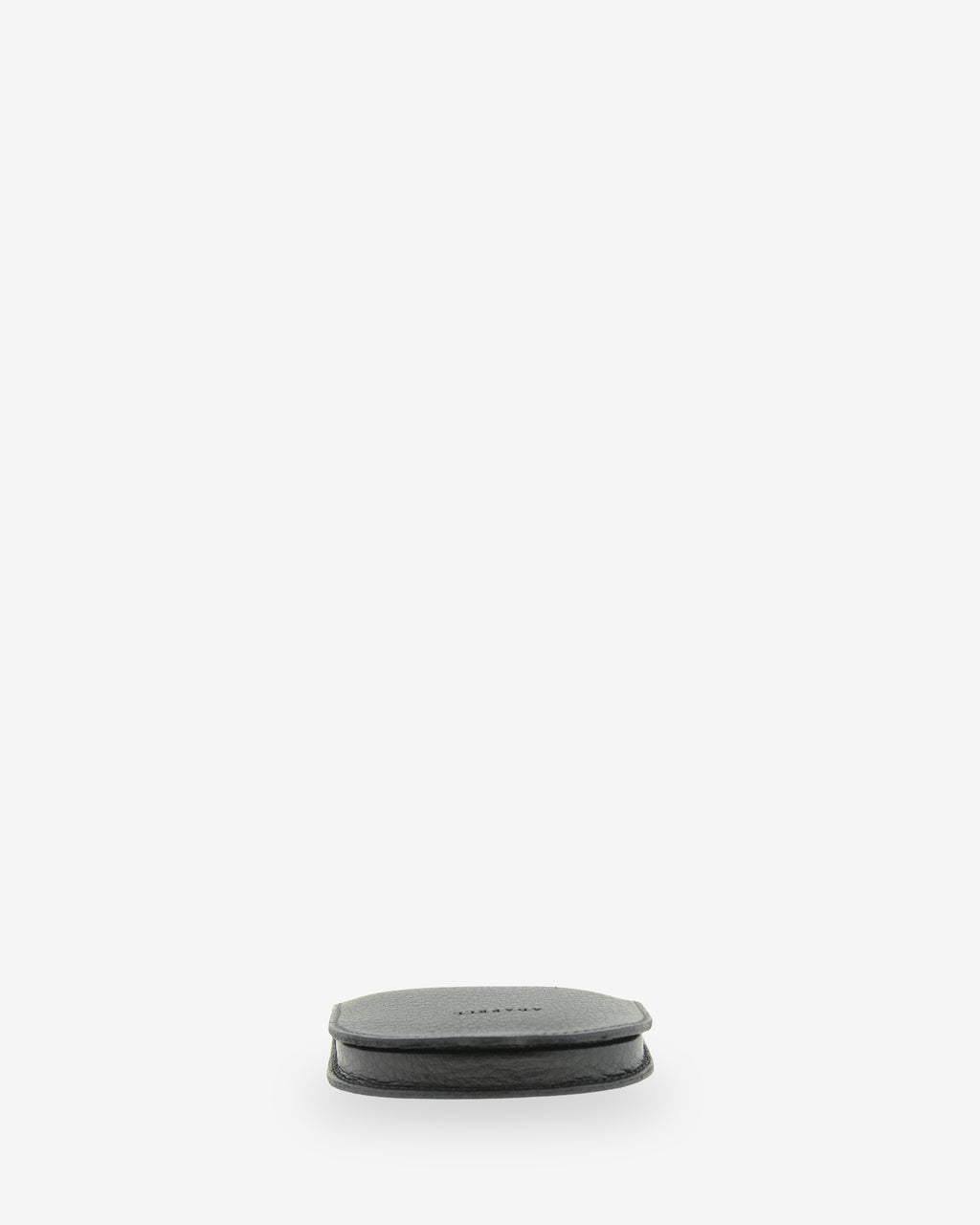 Monedero taco embutido 8102 en color negro, tumbado mostrando el perfil inferior