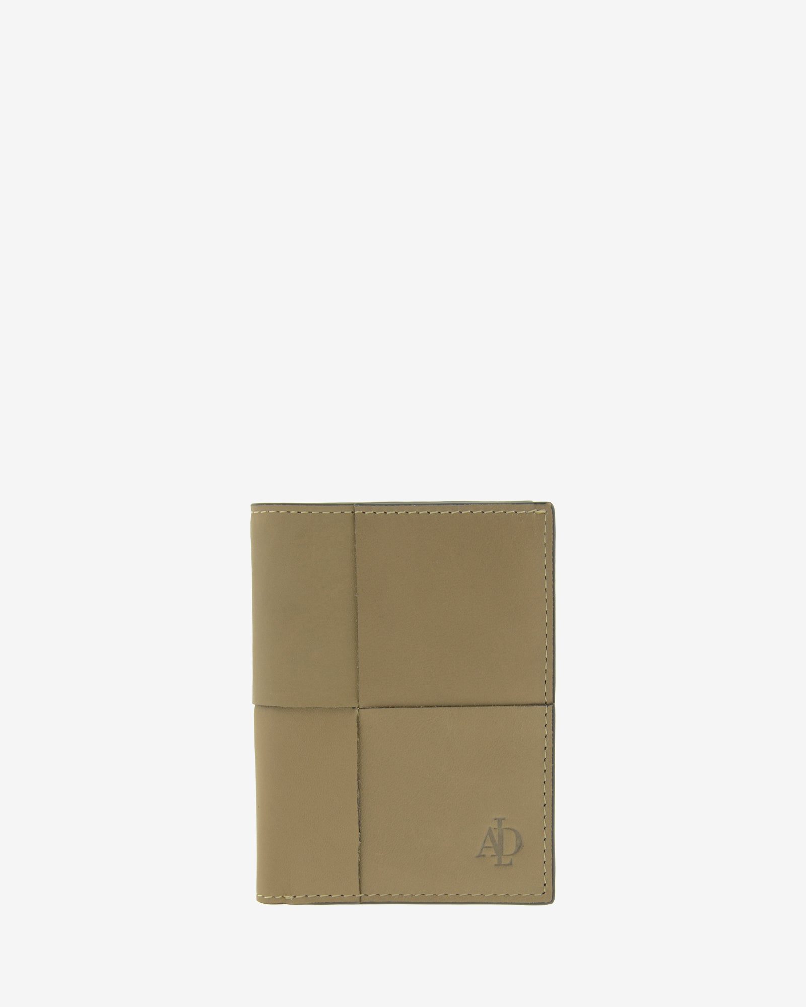 Cartera vertical de piel color topo con RFID, vista frontal, ref. 1665-12
