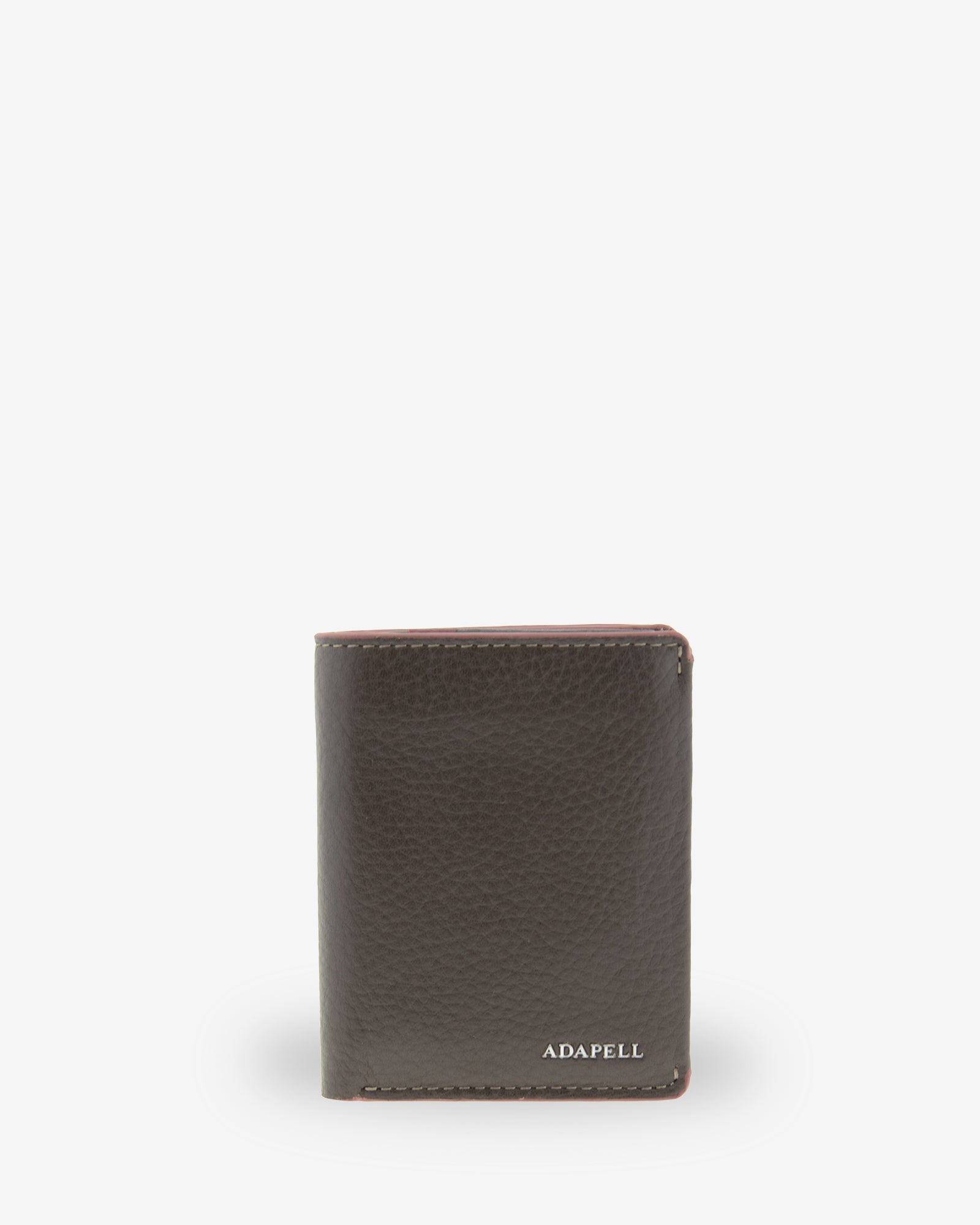 Cartera de hombre Nexo 1671 vertical en piel color chocolate, vista frontal