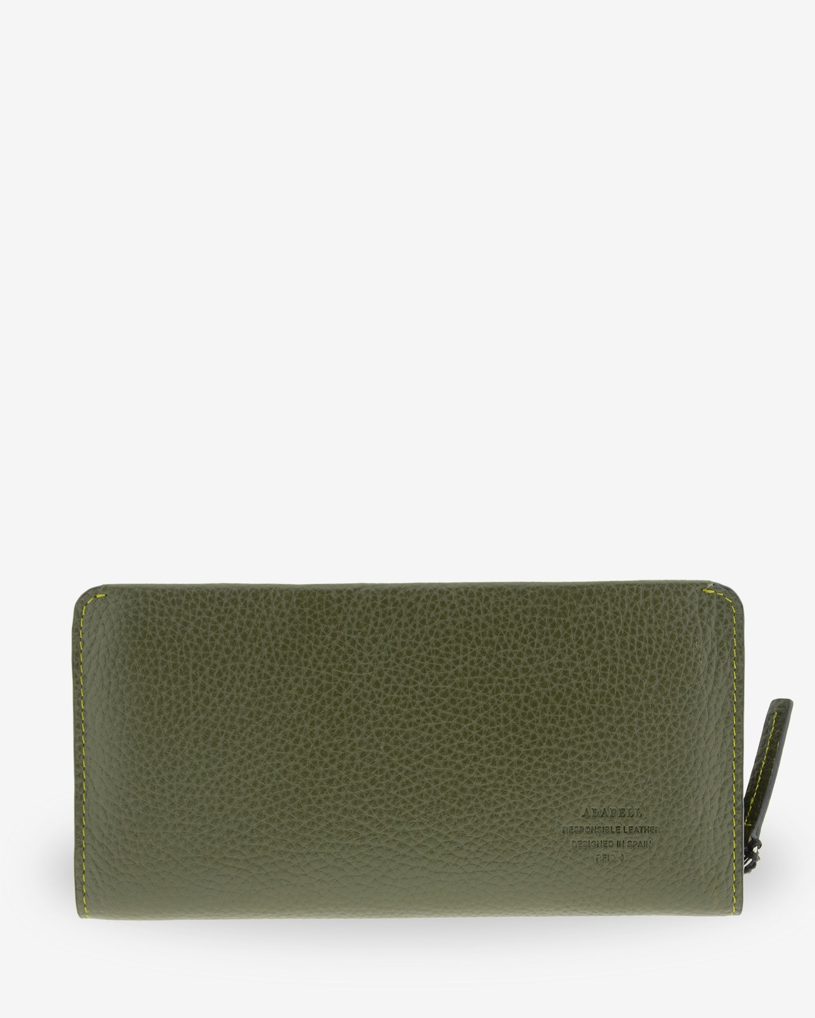 Vista trasera de la cartera grande de piel Nexo 4260 en color Verde Loden.