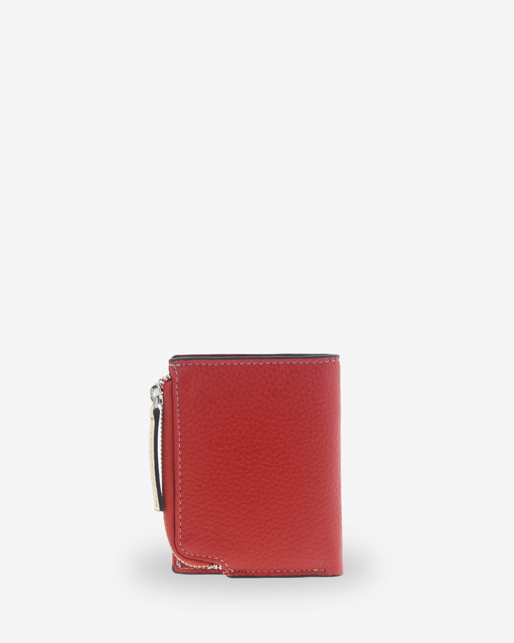 Vista trasera de la cartera pequeña y fina de piel Nexo 4263 en color amapola.