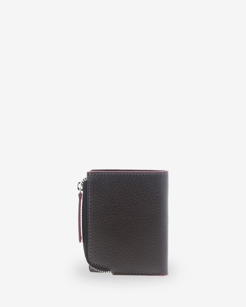 Vista trasera de la cartera pequeña y fina de piel Nexo 4263 en color chocolate.