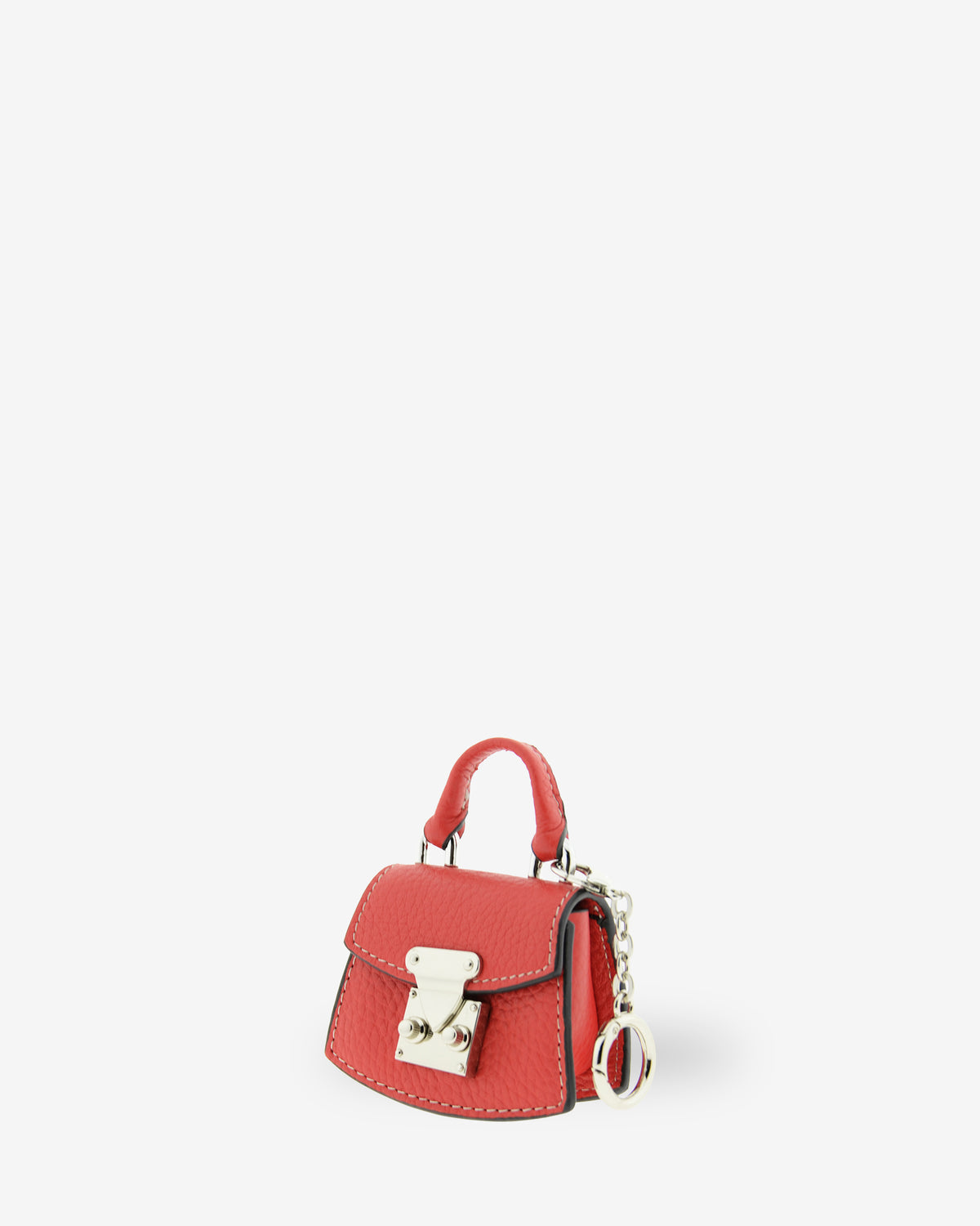 Charm para bolso con funda para auriculares Nexo 8099 amapola, vista frontal en perspectiva con asa y cierre metálico