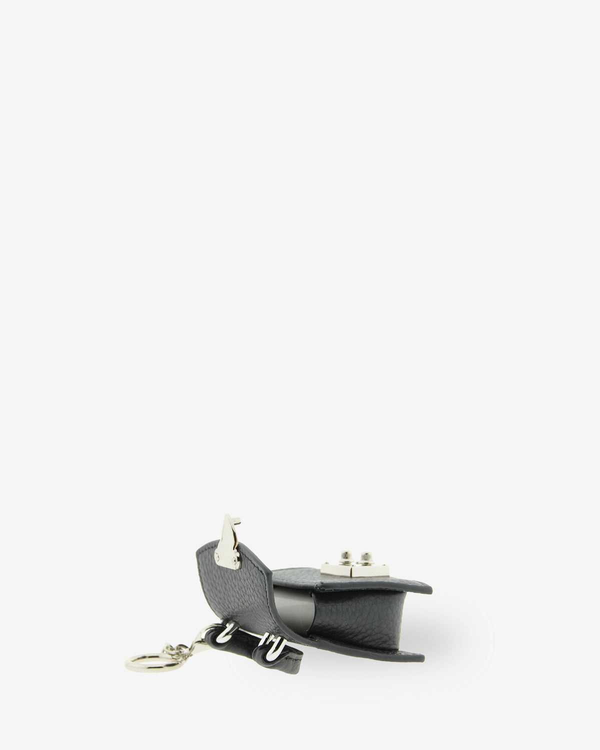 Charm para bolso con funda para auriculares Nexo 8099 negro abierto mostrando el espacio interior