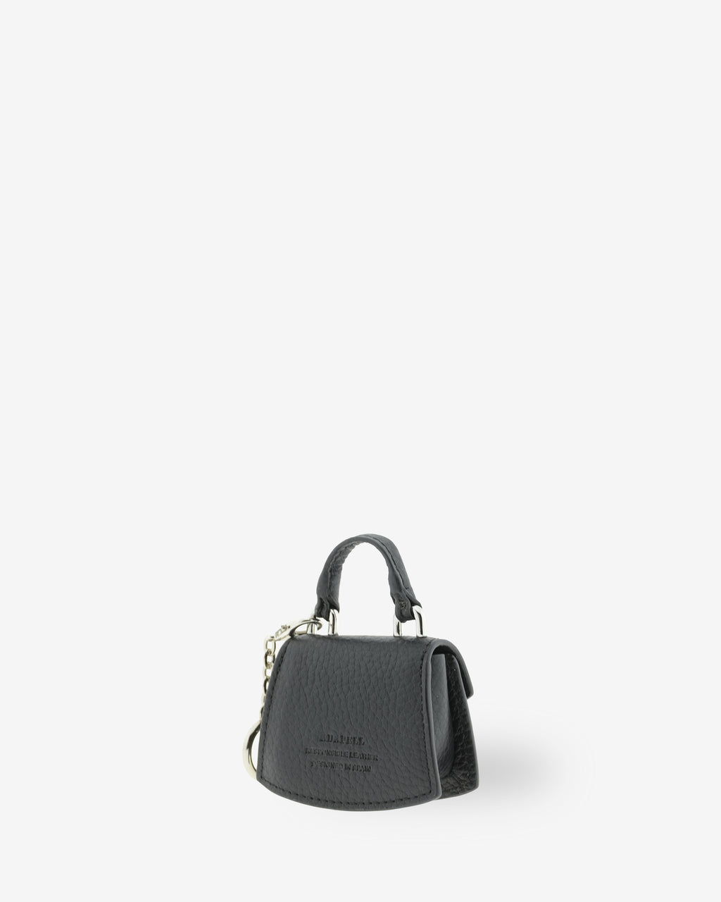 Charm para bolso con funda para auriculares Nexo 8099 negro, vista trasera lateral con cadena y anilla