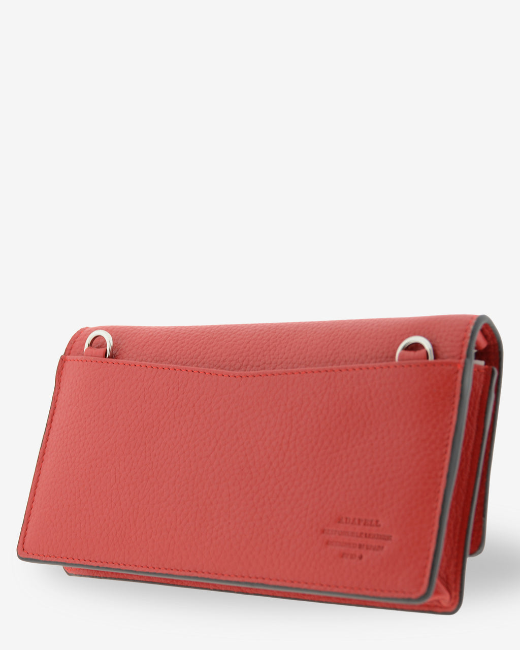 Bolso bandolera Nexo 8090 amapola, vista tres cuartos trasera con bolsillo exterior y anillas