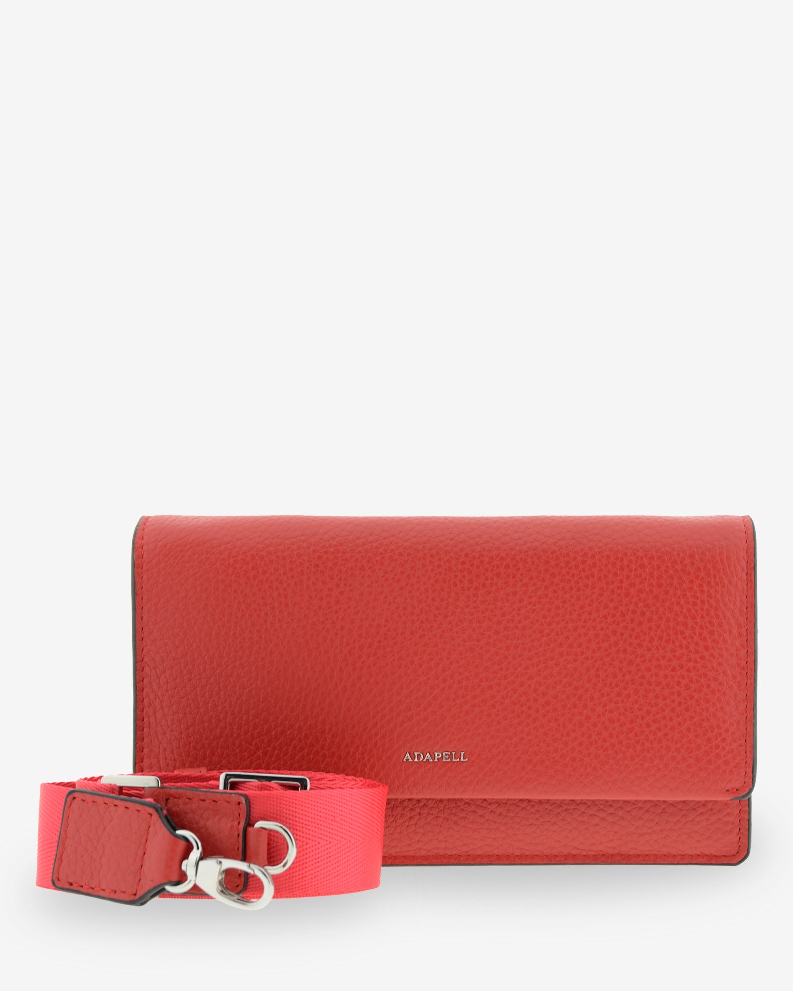 Bolso bandolera Nexo 8090 rojo con 8 ranuras para tarjetas y bandolera regulable desmontable