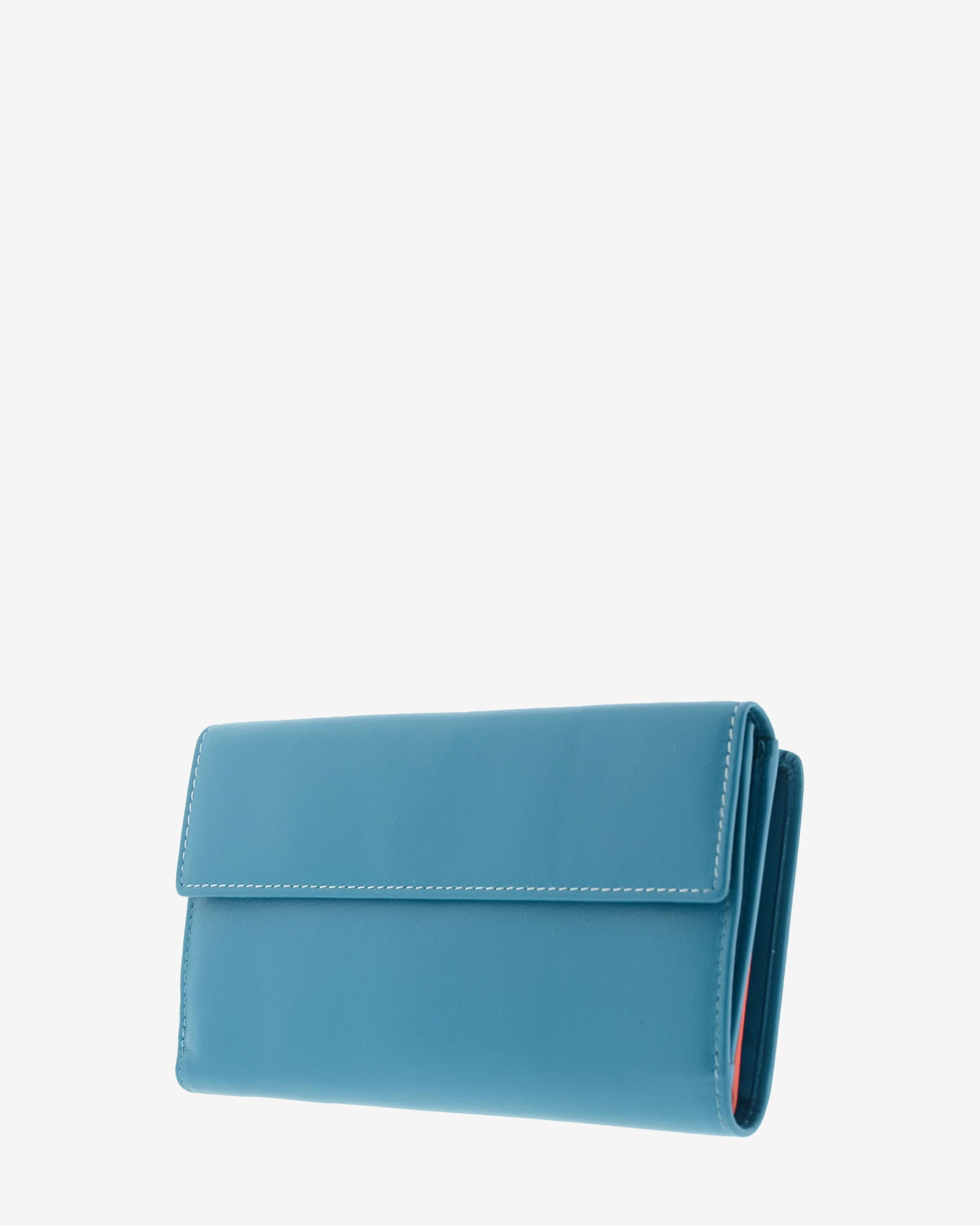 Cartera grande de piel azul con RFID, parte trasera con monedero de solapa, referencia 4200-14