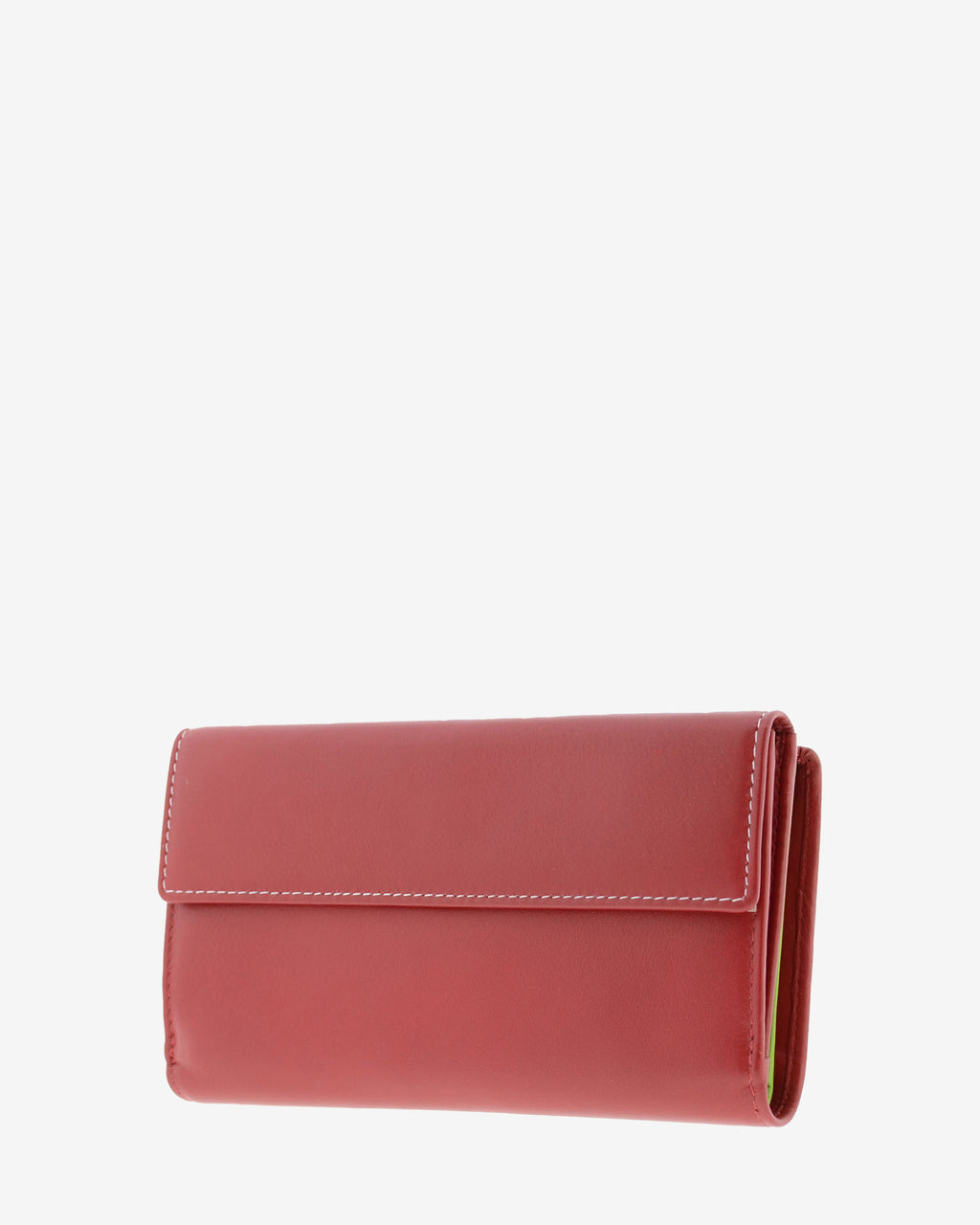 Cartera grande de piel color rojo con RFID, parte trasera con monedero de solapa, referencia 4200-3