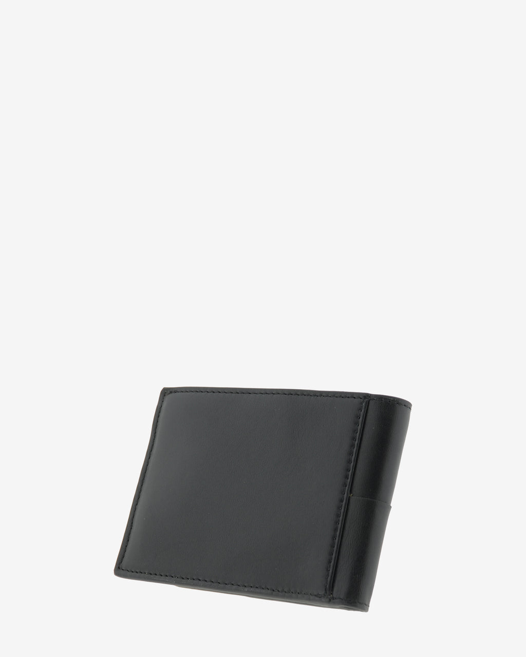 Cartera de hombre horizontal fina de piel color negro con RFID, vista diagonal trasera, ref. 1668-1