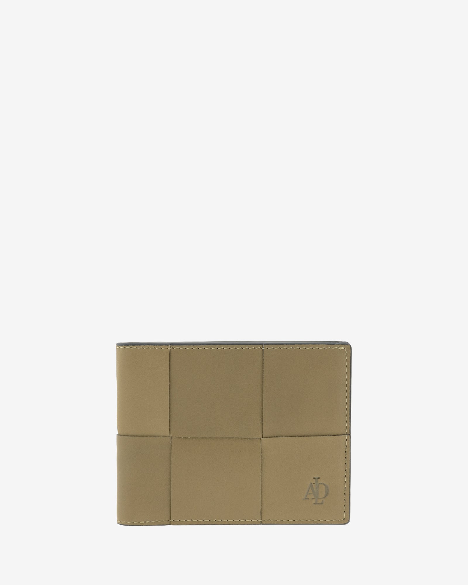Cartera de hombre horizontal fina de piel color topo con RFID, vista frontal, ref. 1668-12