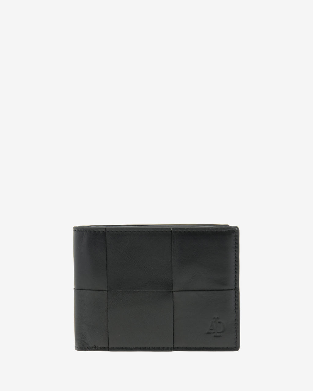 Cartera de hombre horizontal fina de piel color negro con RFID, vista frontal, ref. 1668-1
