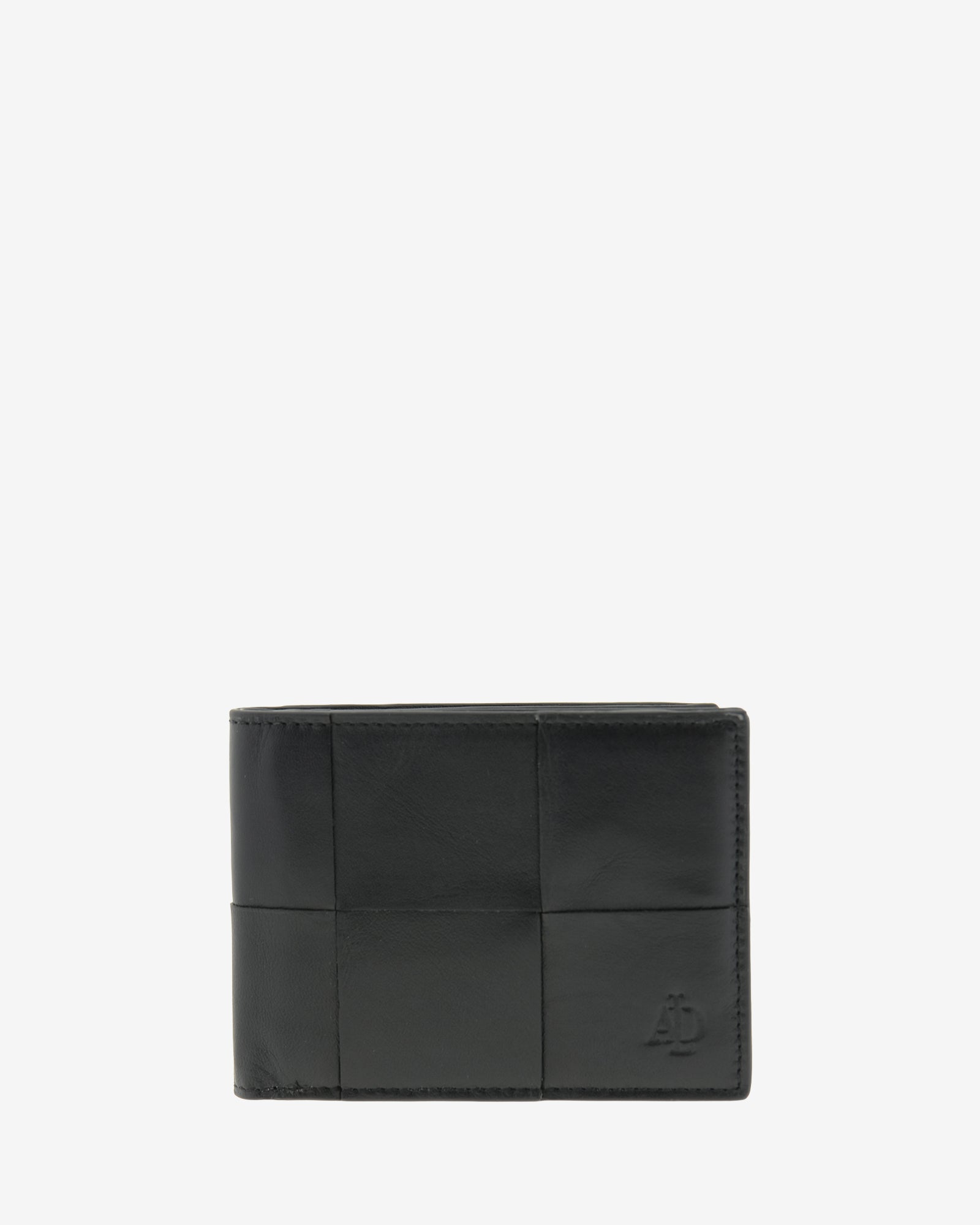 Cartera de hombre horizontal fina de piel color negro con RFID, vista frontal, ref. 1668-1