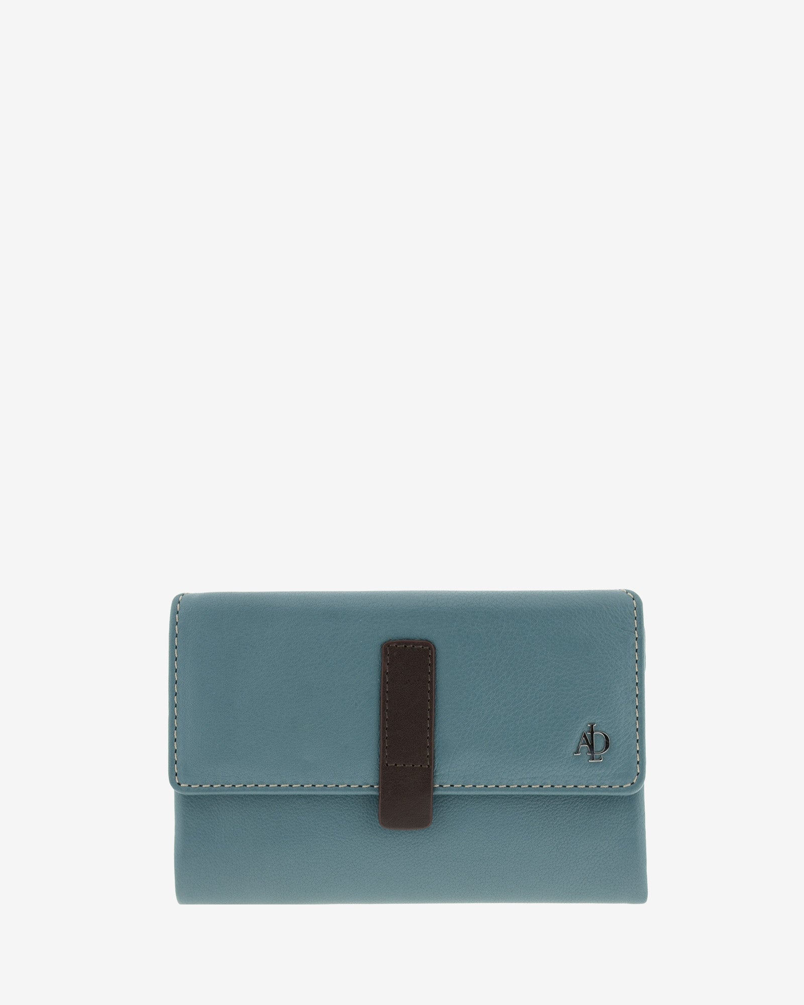 Cartera de piel Adapell color azul para mujer, vista frontal Ref. 4242-14