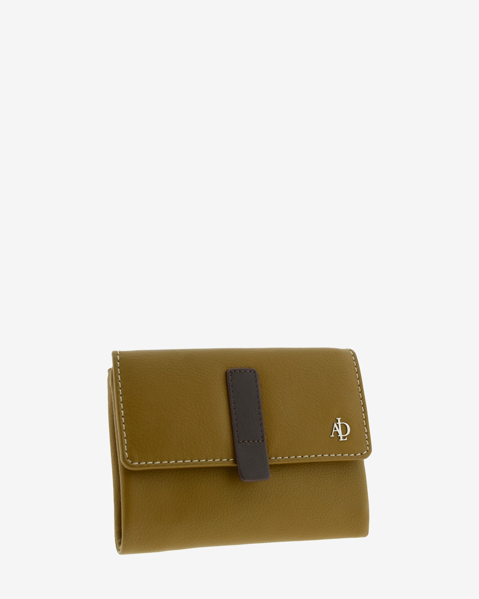 Cartera de piel pequena de mujer Adapell color bronce vista diagonal frontal Ref. 4243-2