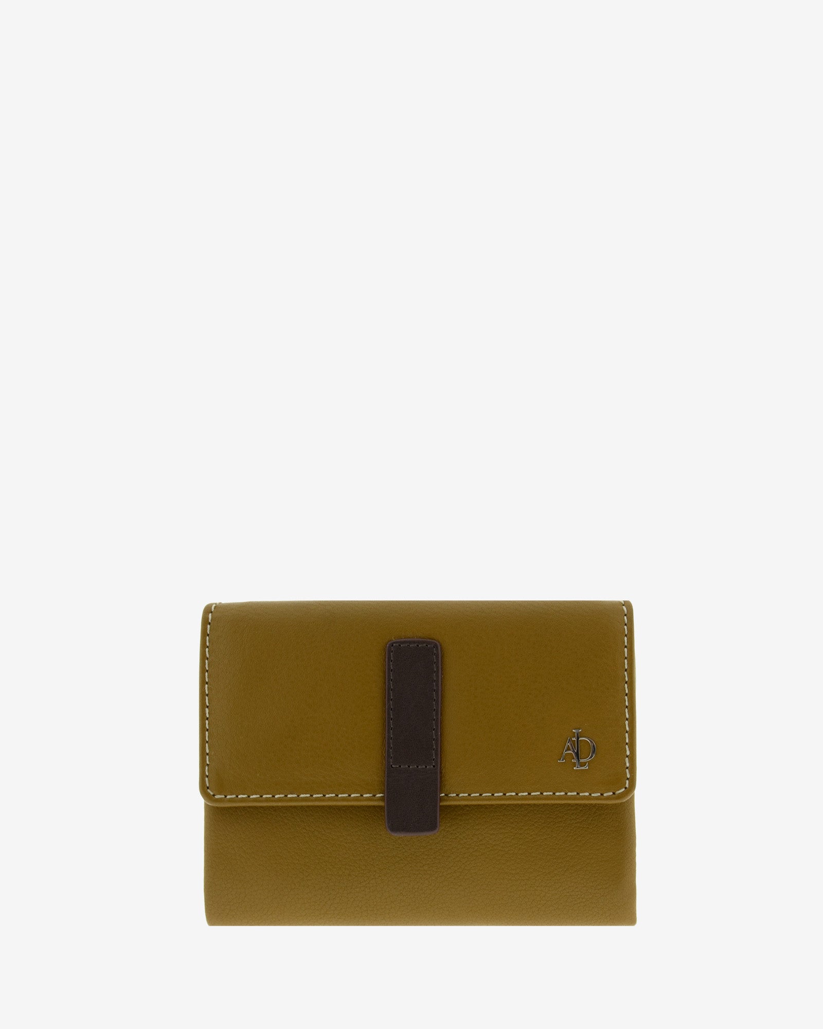 Cartera de piel pequena de mujer Adapell color bronce vista frontal Ref. 4243-2